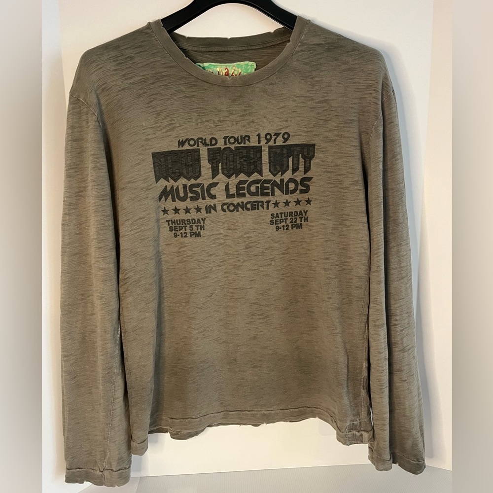 Anama Vintage Inspired 100% Textured Cotton Long Sleeved Crew Neck Shirt Top